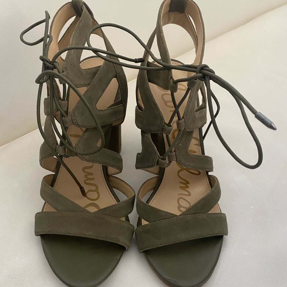 Sam Edelman Olive colored suede sandals